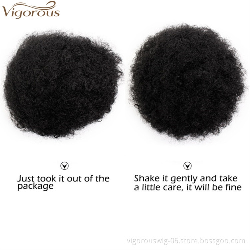 Vigorous Synthetic Afro Kinky Curly Hair Bun Short Drawstring Ponytail Bun Hairpiece For Black Women Ponytail Hair Piece